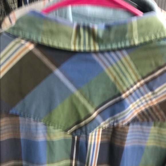 Lucky Brand Blue and Green Casual Button Down Shirt - Picture 7 of 9